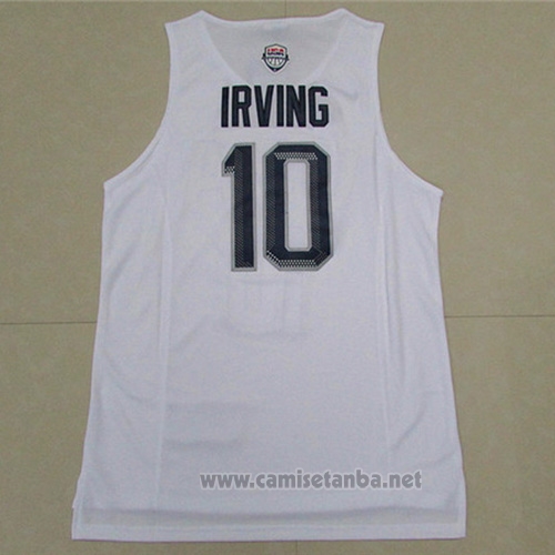 Camiseta USA 2016 Kyrie Irving #10 Blanco